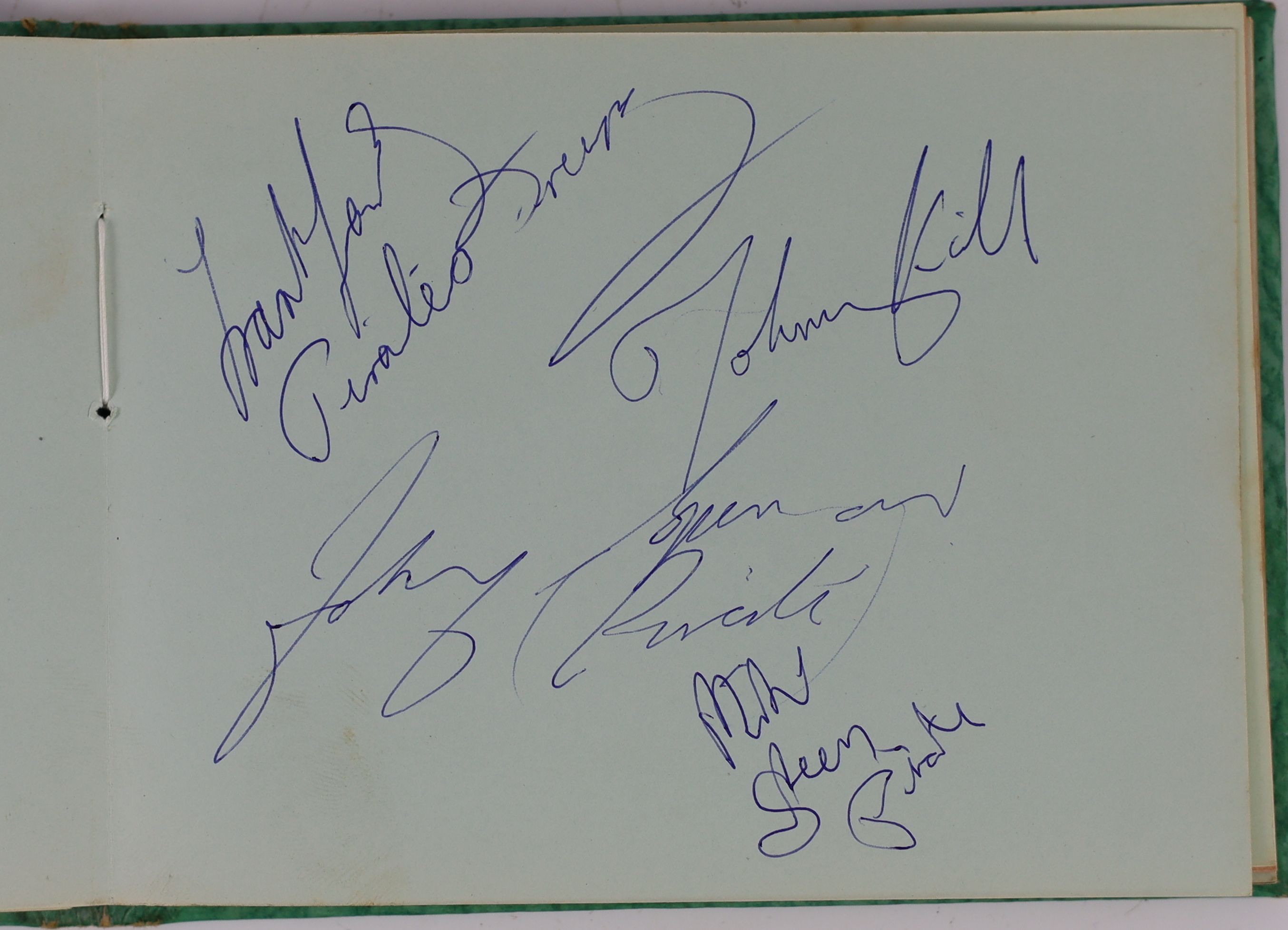 An Autograph album dated 1962 with a single signed page with The Beatles 10 x 13.5cm.